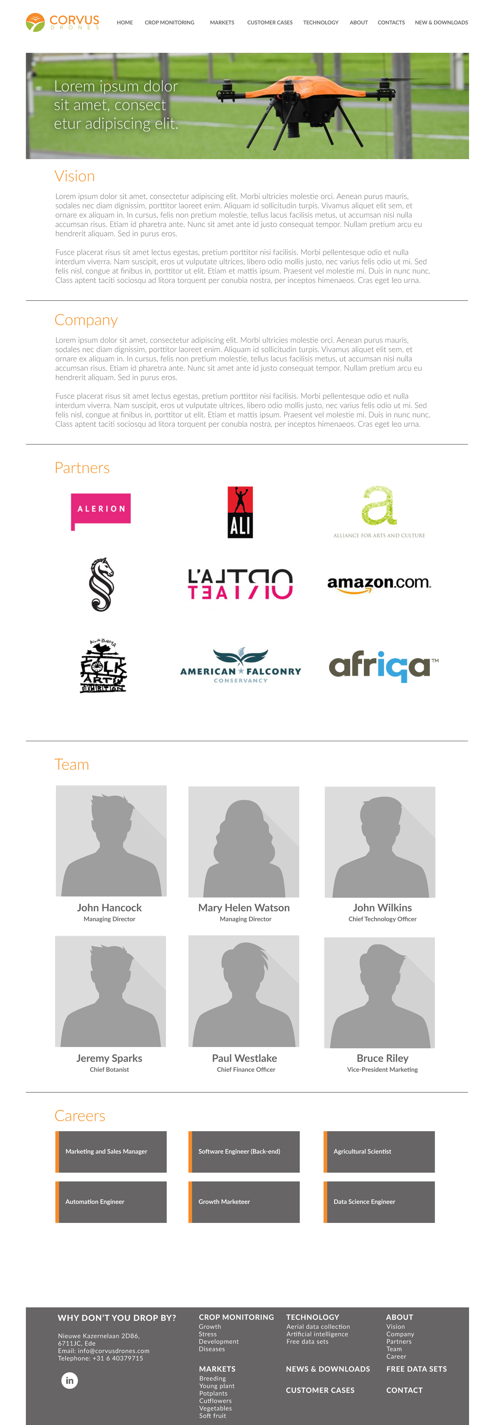 Web Design by Javelin Studio for Corvus Drones BV | Design #25145391