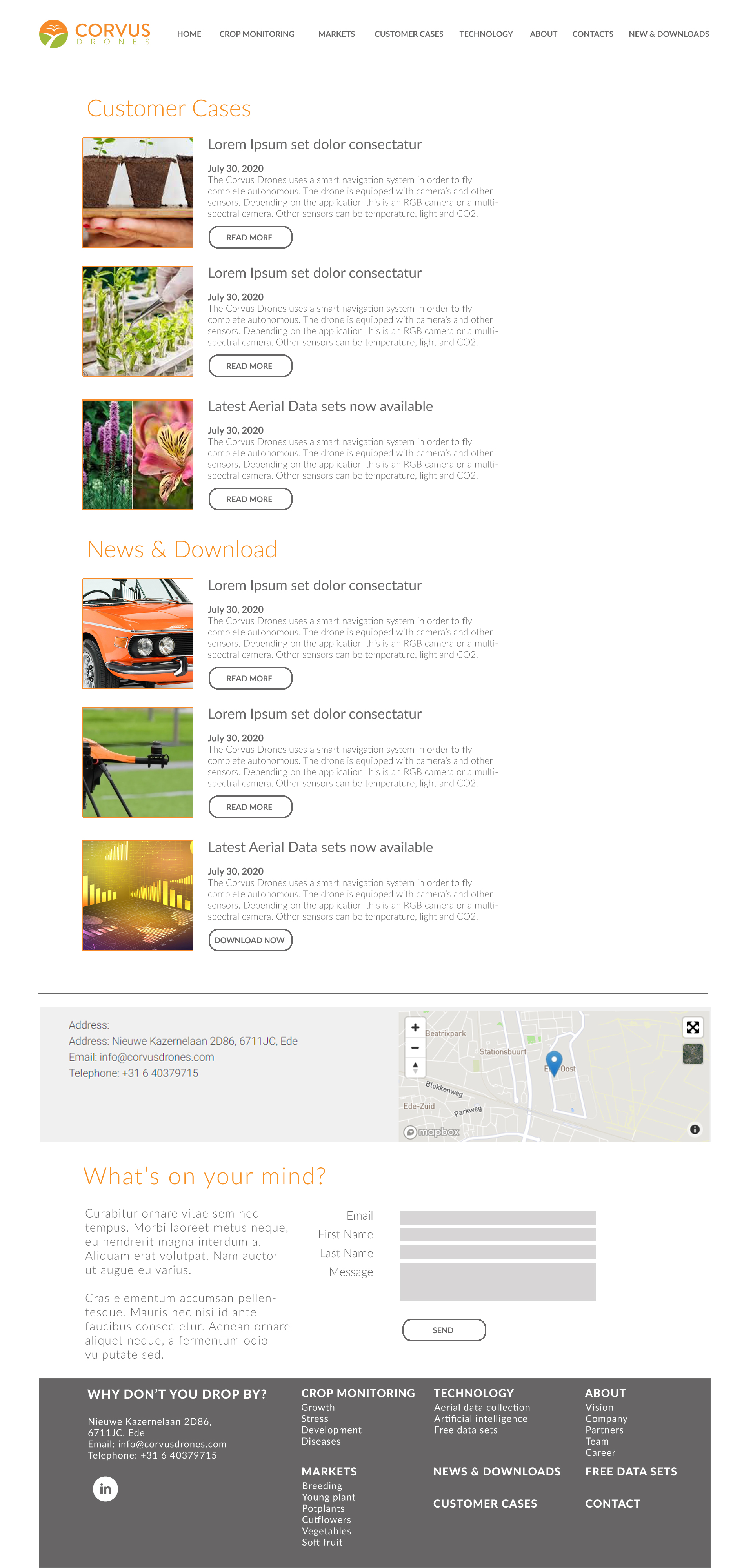 Web Design by Javelin Studio for Corvus Drones BV | Design #25145392