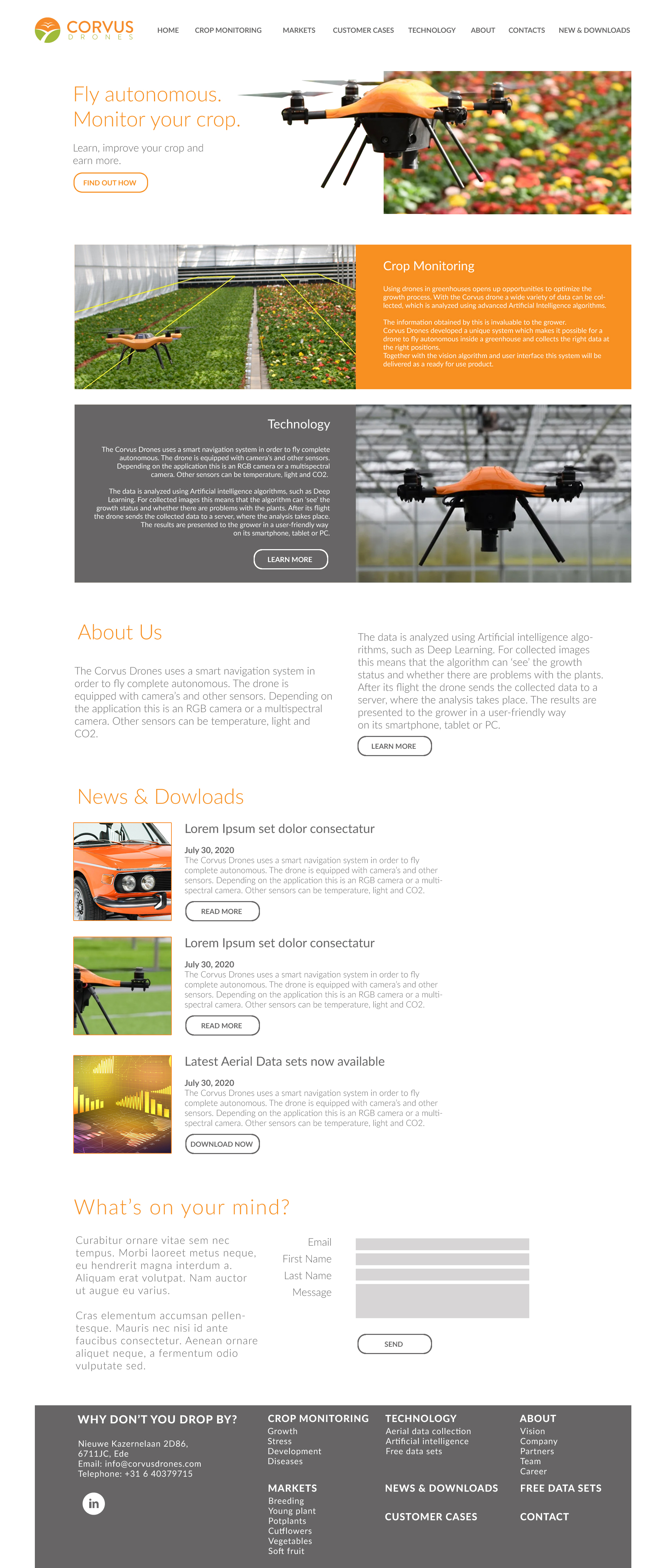 Web Design by Javelin Studio for Corvus Drones BV | Design #25145393