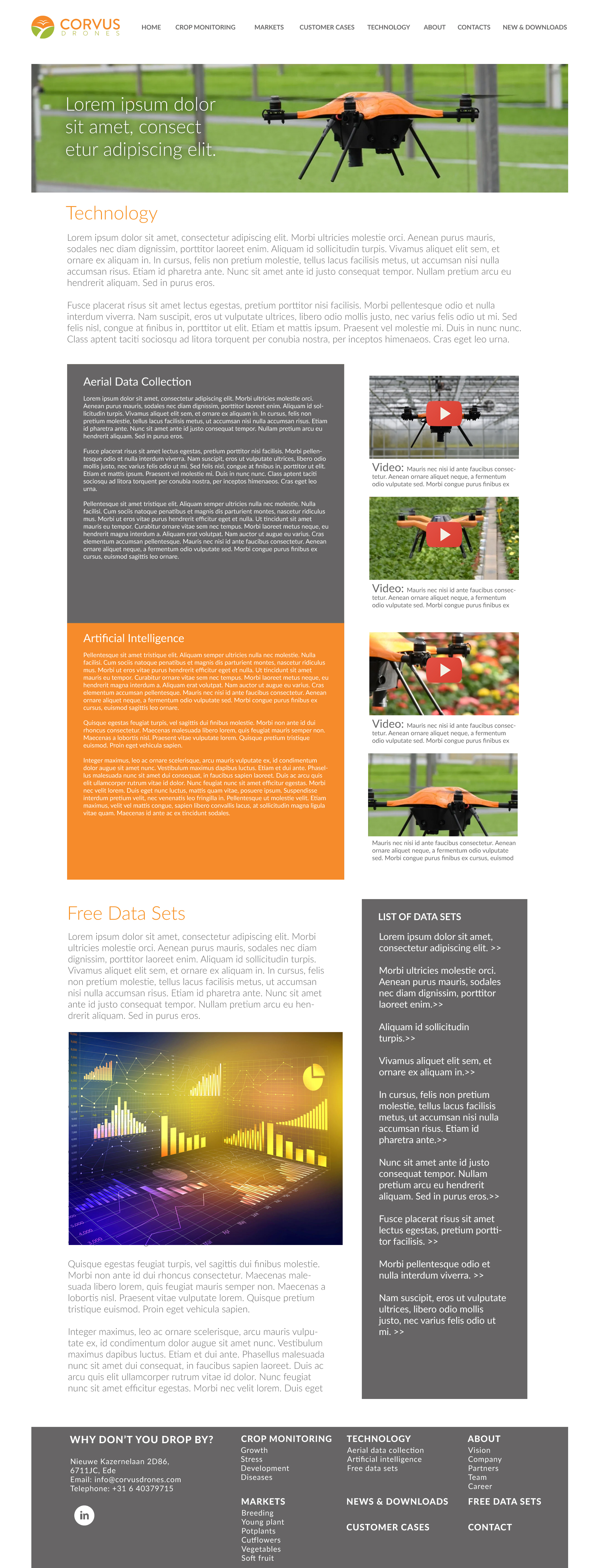 Web Design by Javelin Studio for Corvus Drones BV | Design #25145406