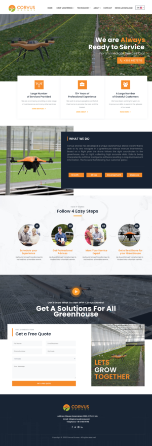Web Design by u2smile for Corvus Drones BV | Design #24980348
