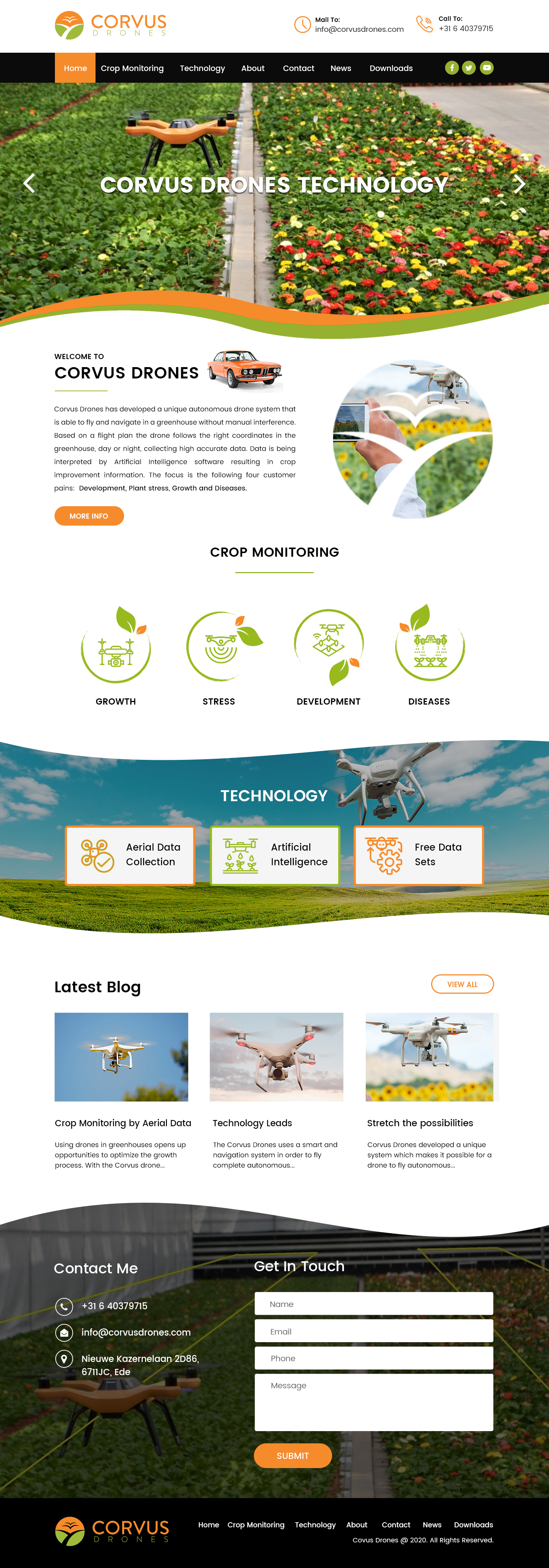Web-Design von Creative Slices für Corvus Drones BV | Design #24989955
