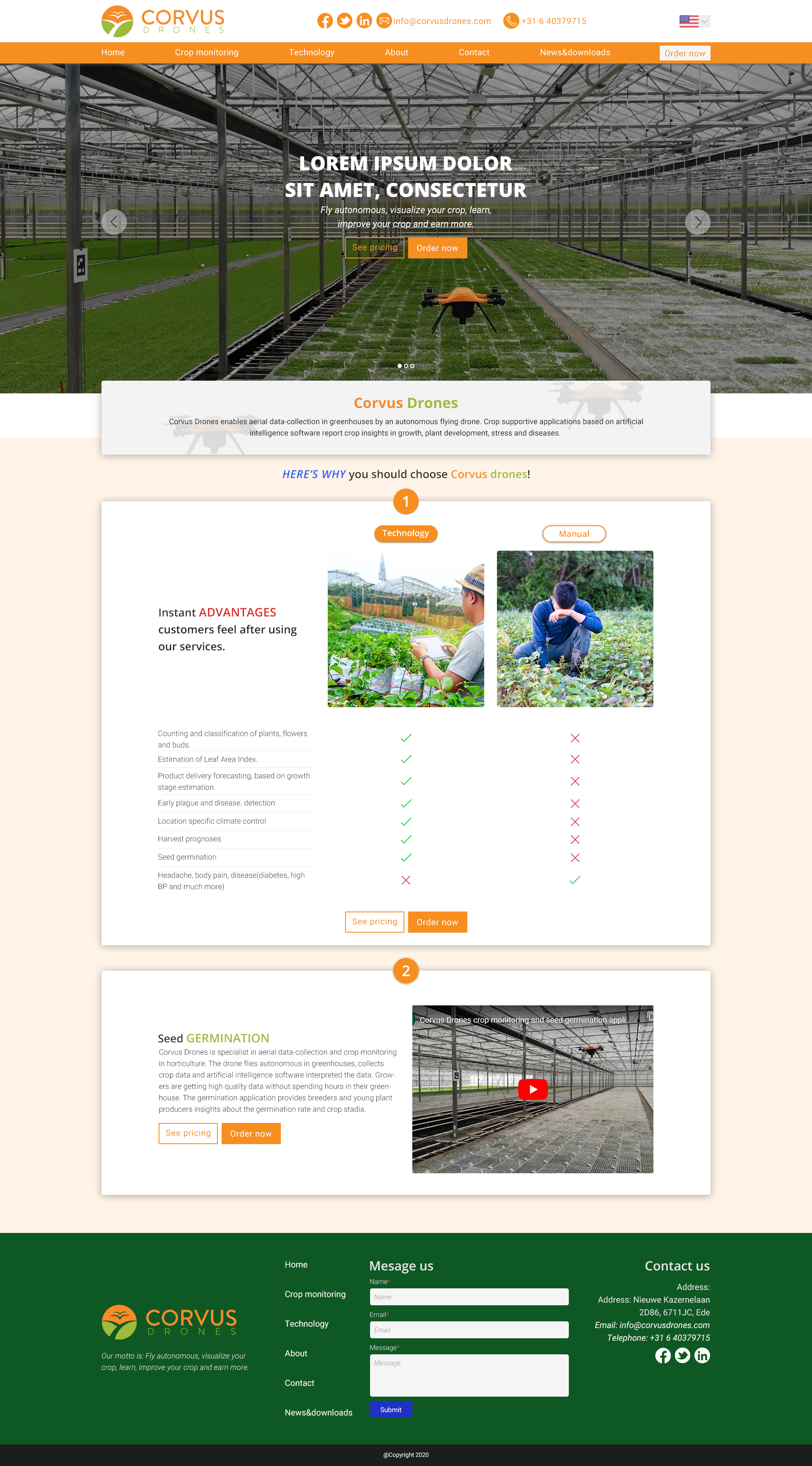 Web Design by Mr_Thesis for Corvus Drones BV | Design #25004996