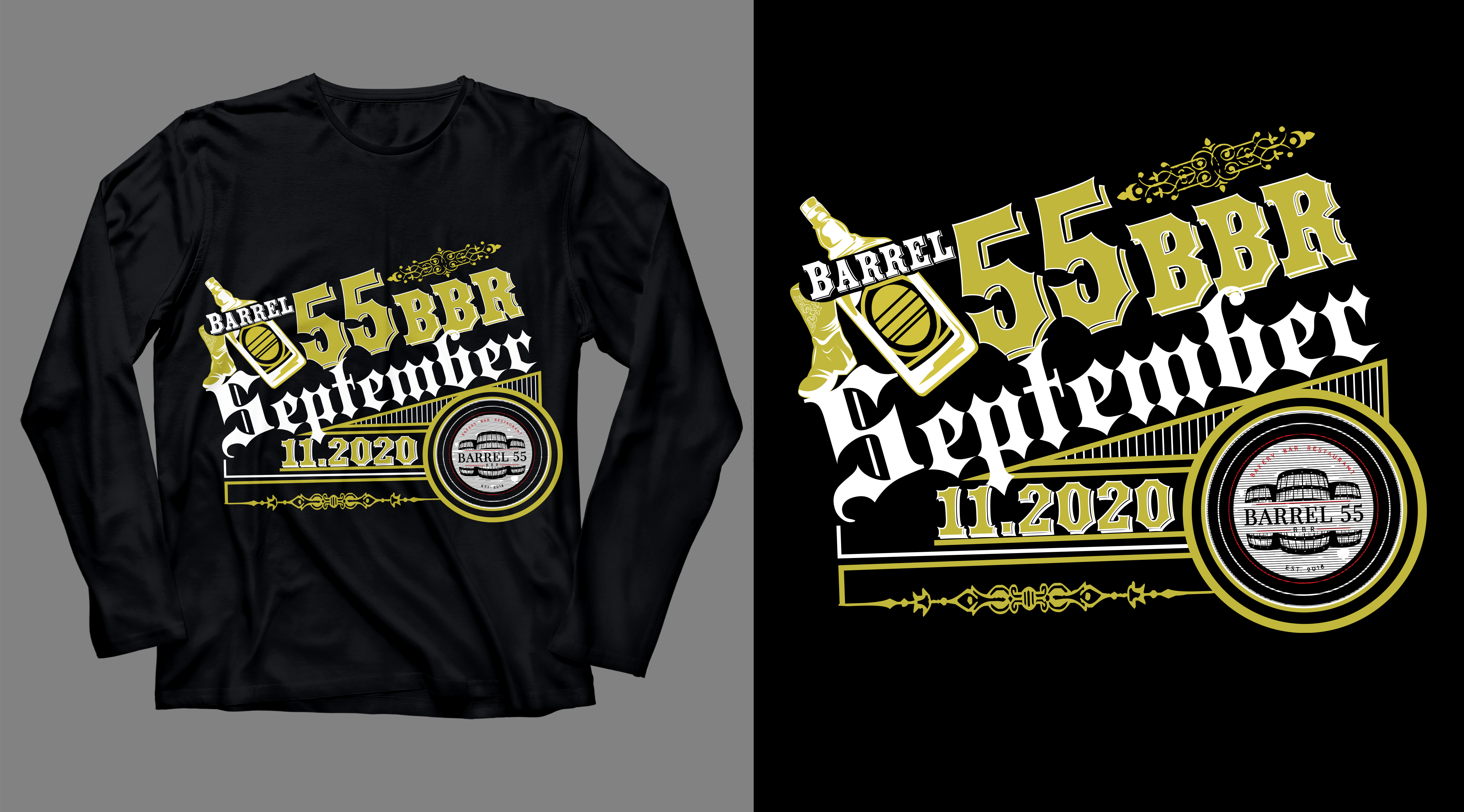 T-shirt Design by SAI DESIGNS for Barrel 55 bbr | Design #24998796