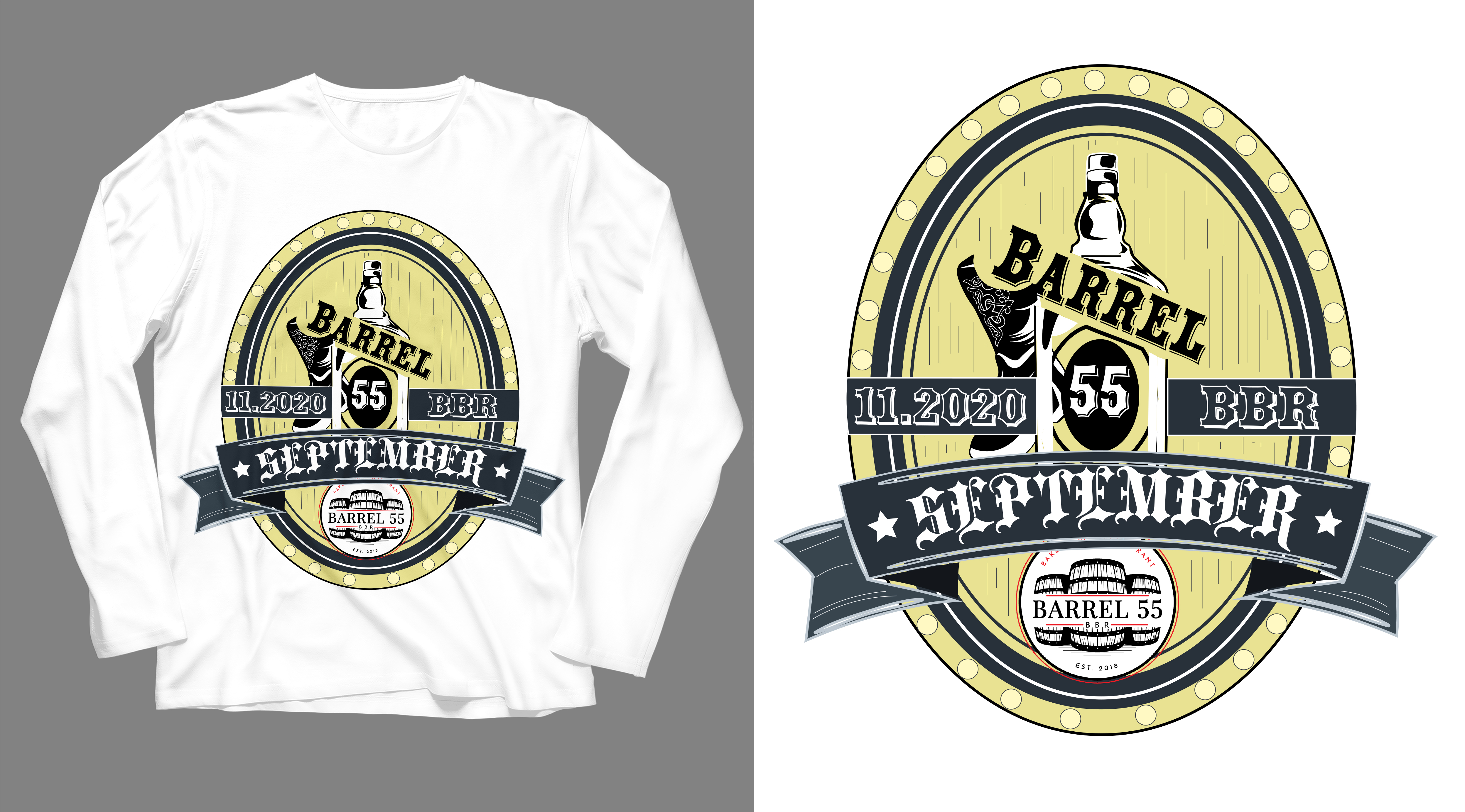 T-shirt Design by SAI DESIGNS for Barrel 55 bbr | Design #24998798