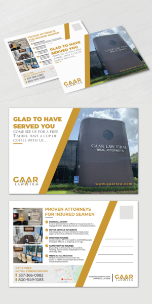 Louisiana personal injury attorney needs a postcard design | Postkarten-Design von BLUE WINGS