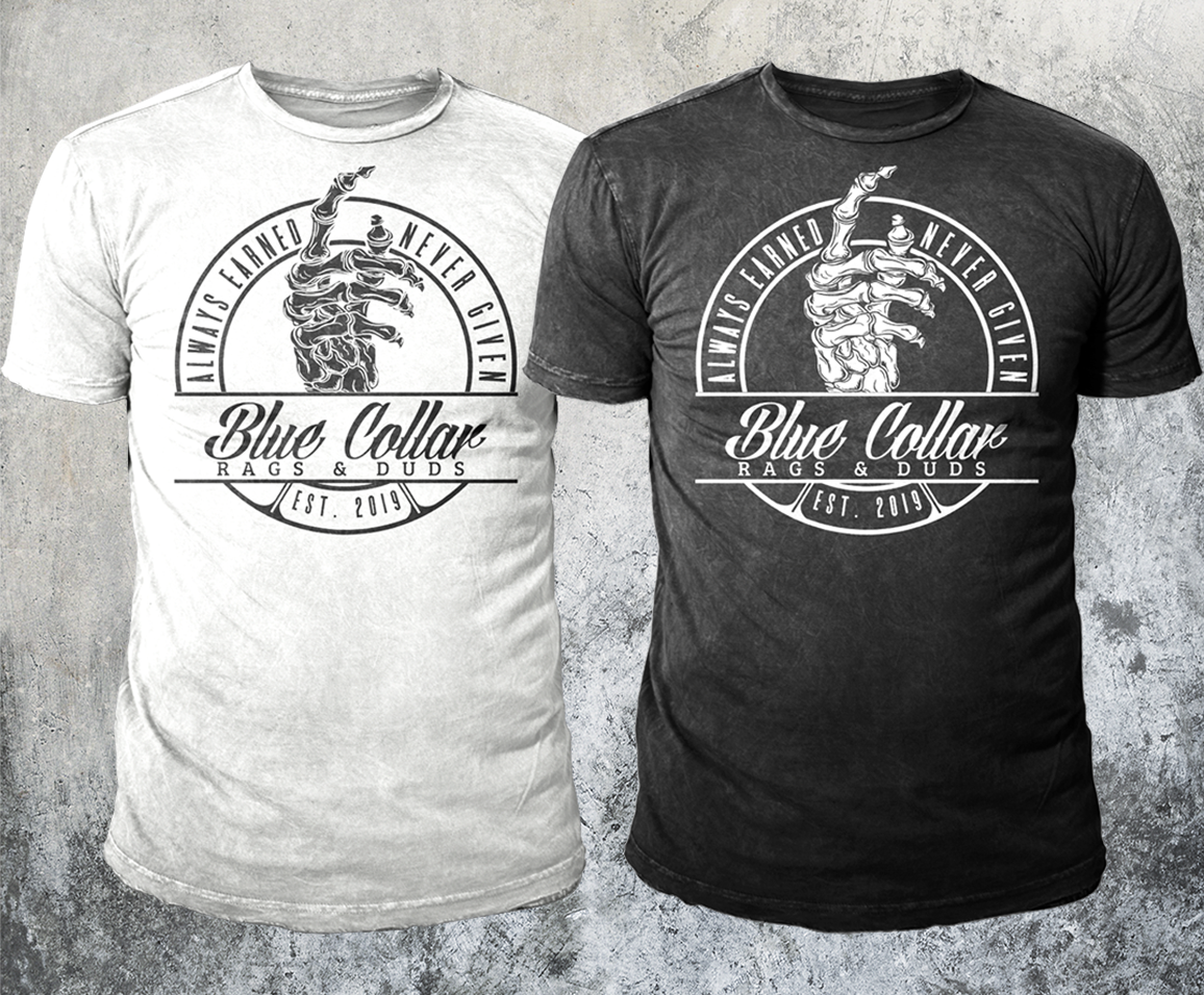 T-shirt Design by badpixelarts for Blue Collar Rags & Duds  | Design #24993332