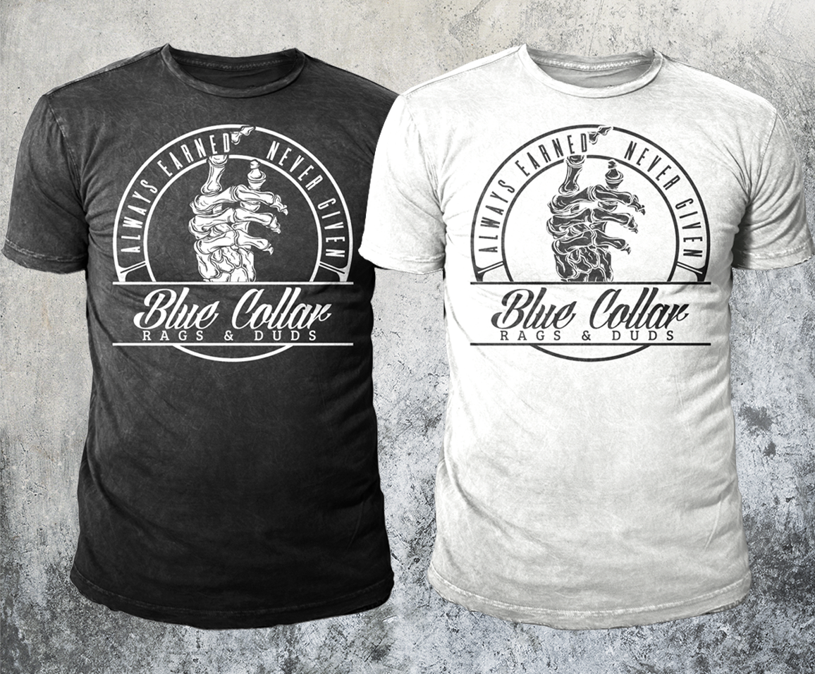 T-shirt Design by badpixelarts for Blue Collar Rags & Duds  | Design #25008327