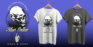 Blue Collar Rags & Duds t shirt logo design  | T-shirt Design by Al Pech