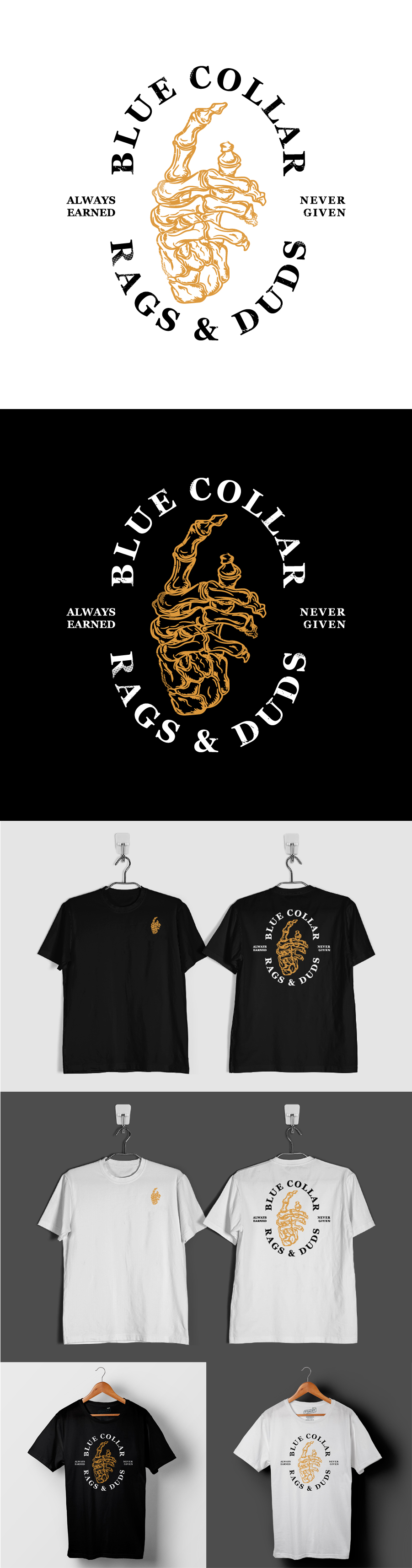 T-shirt Design by 1Concept for Blue Collar Rags & Duds  | Design #24986881