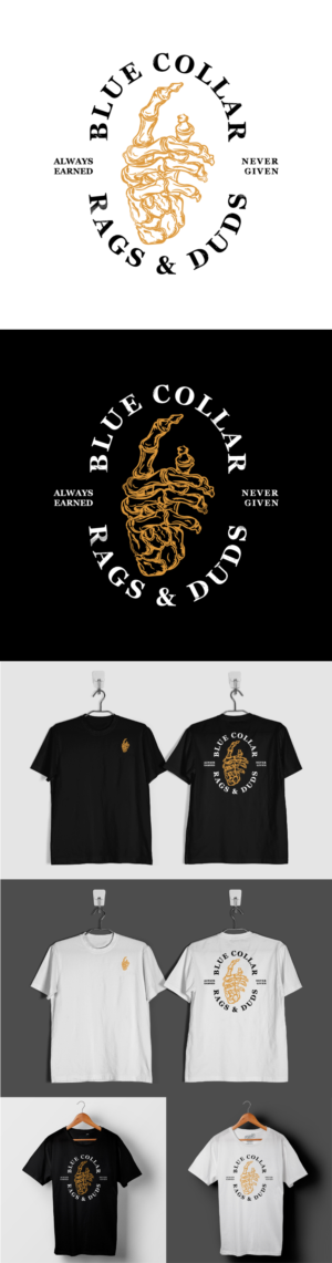 Blue Collar Rags & Duds t shirt logo design  | Diseño de Camiseta por 1Concept