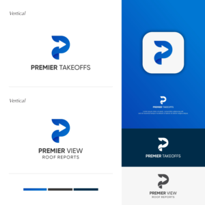 Premier Takeoffs and Estimating    2nd logo.    Premier View Roof Reports | Logo Design by Alexturner