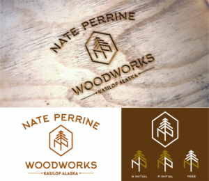 Nate Perrine Woodworks Kasilof Alaska | Logo Design by ammar_ed
