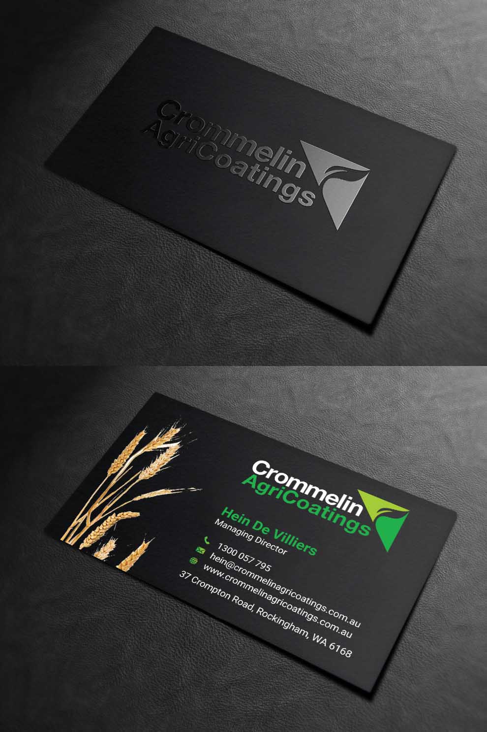 Business Card Design by INDIAN_Ashok for Crommelin AgriCoatings | Design #24996373