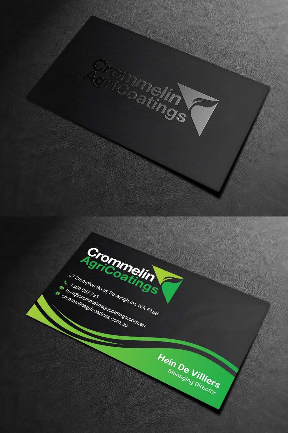 Business Card Design by INDIAN_Ashok for Crommelin AgriCoatings | Design #24996374