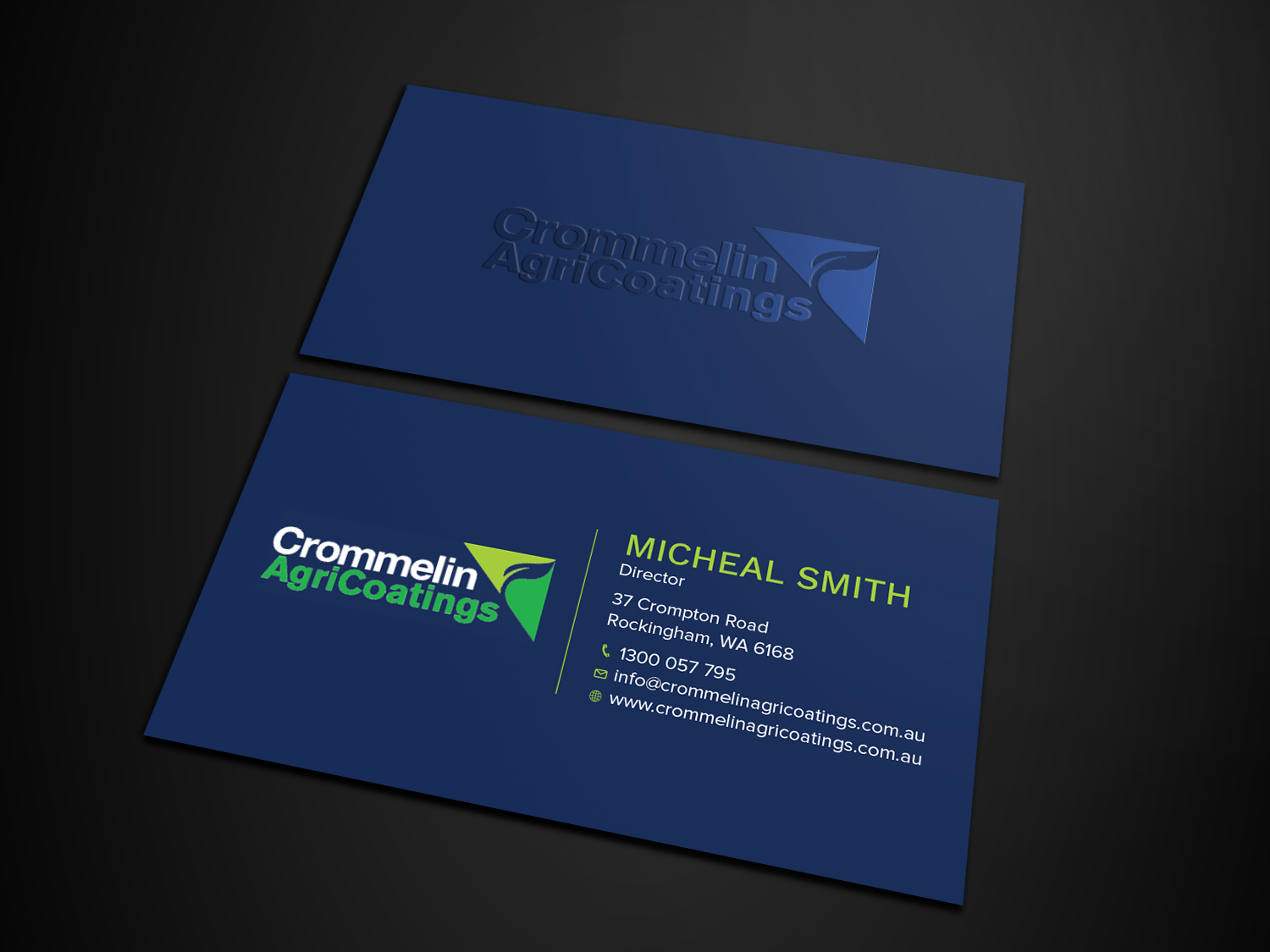 Business Card Design by Tripti Ranjan Gain for Crommelin AgriCoatings | Design #25003142
