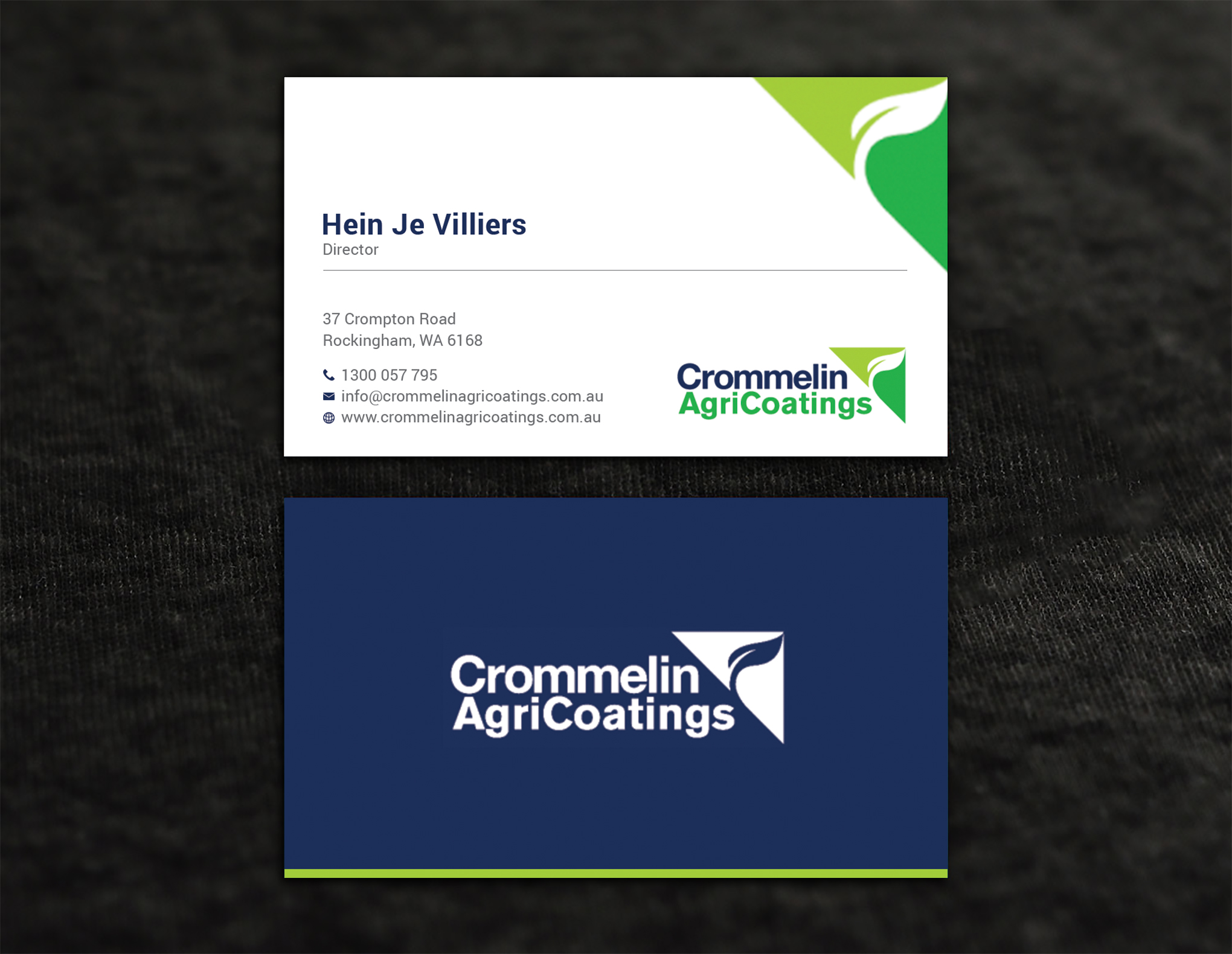 Business Card Design by CilioLab for Crommelin AgriCoatings | Design #25017383
