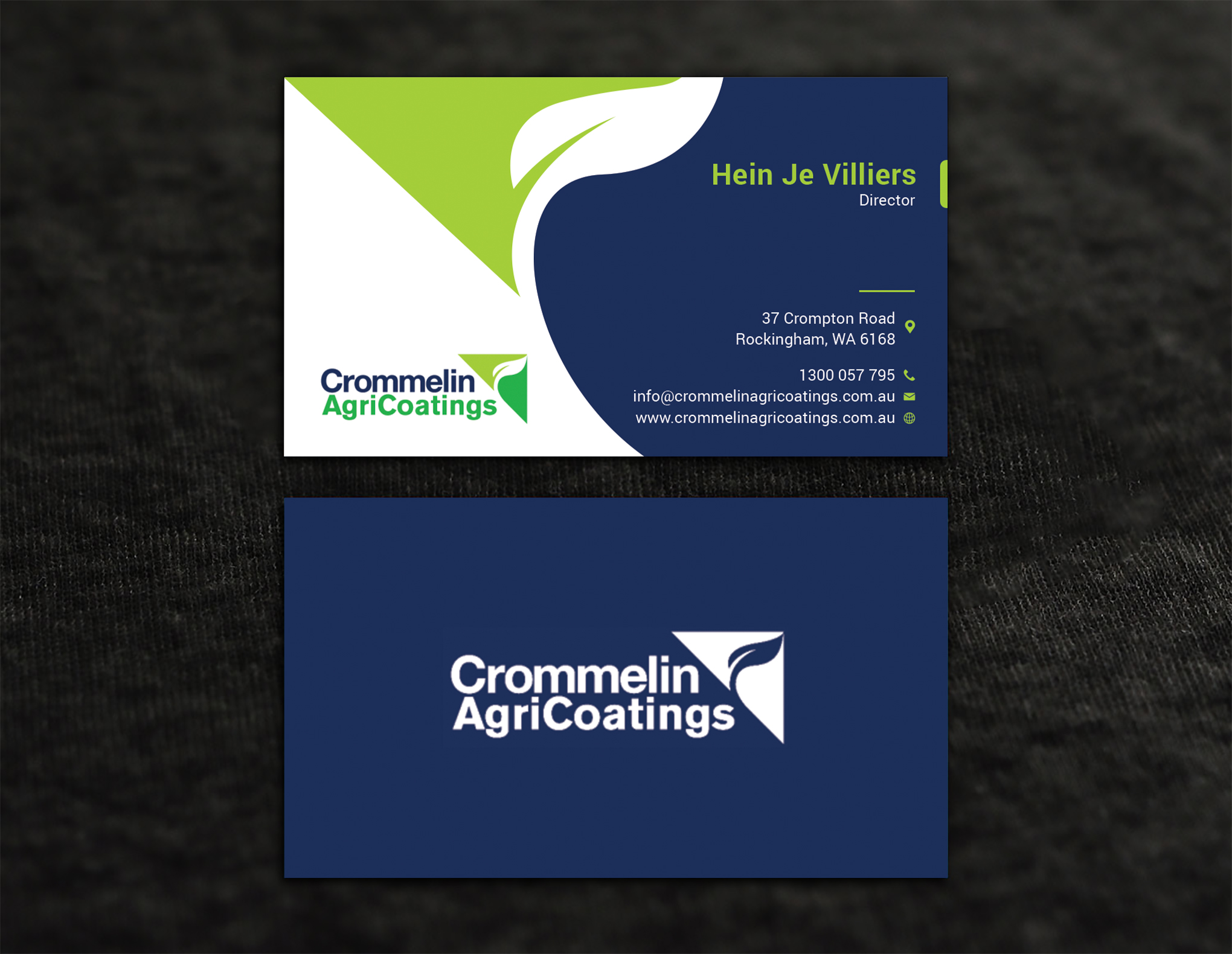 Business Card Design by CilioLab for Crommelin AgriCoatings | Design #25017386