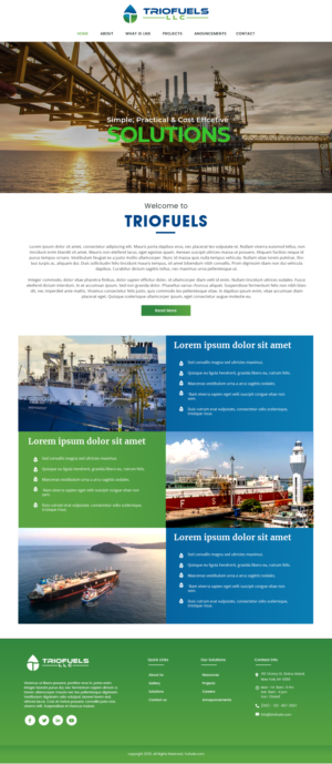 Triofuels LLC, providing clean, low emission fuel for the transport and maritime industry | Web-Design von Expert Designer