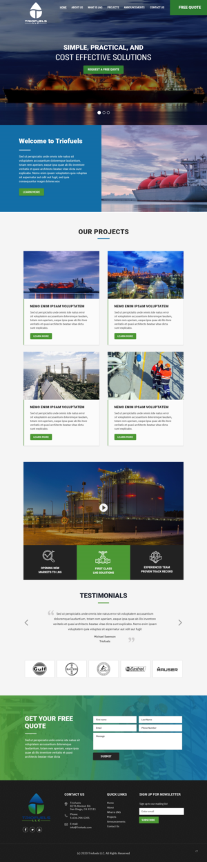 Web Design par pb pour TrioFuels LLC | Design : #24999592
