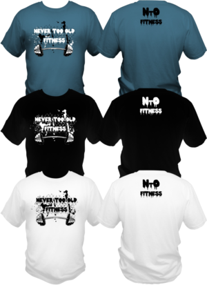Never too Old Fitness | T-shirt Design by bacujkov