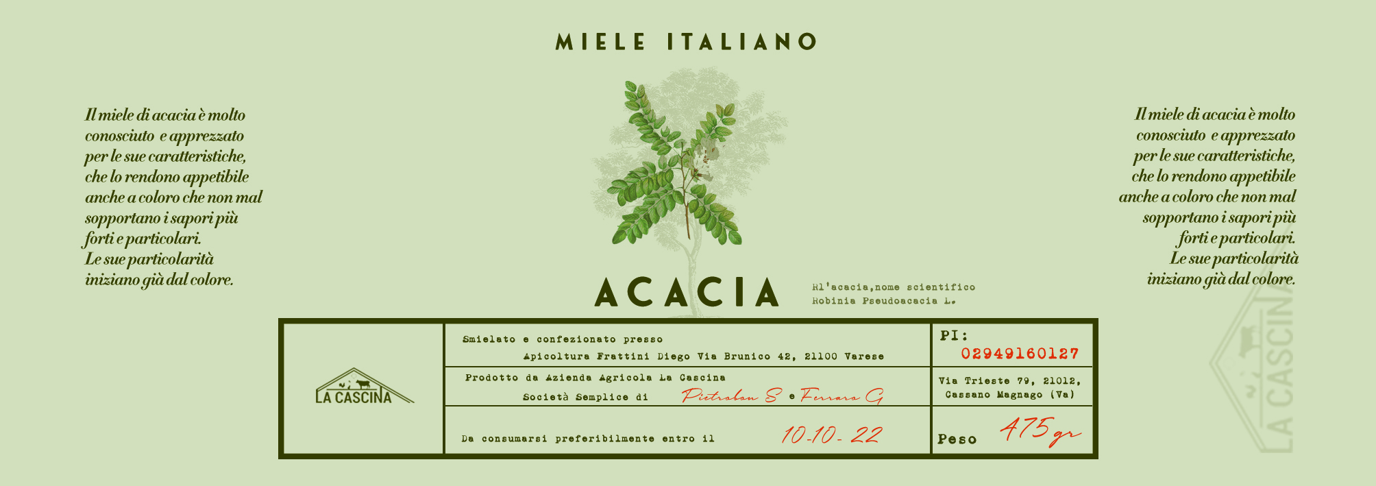Label Design by LABELL for Azienda Agricola La Cascina Società Semplice di Pietrobon S. e Ferraro G. | Design #25086350