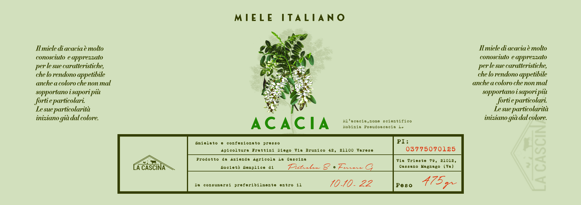 Label Design by LABELL for Azienda Agricola La Cascina Società Semplice di Pietrobon S. e Ferraro G. | Design #25102171
