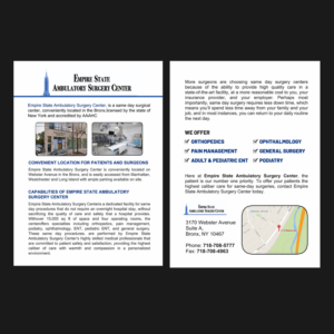 Empire State Ambulatory Flyer | Flyer Design by NatPearlDesigns