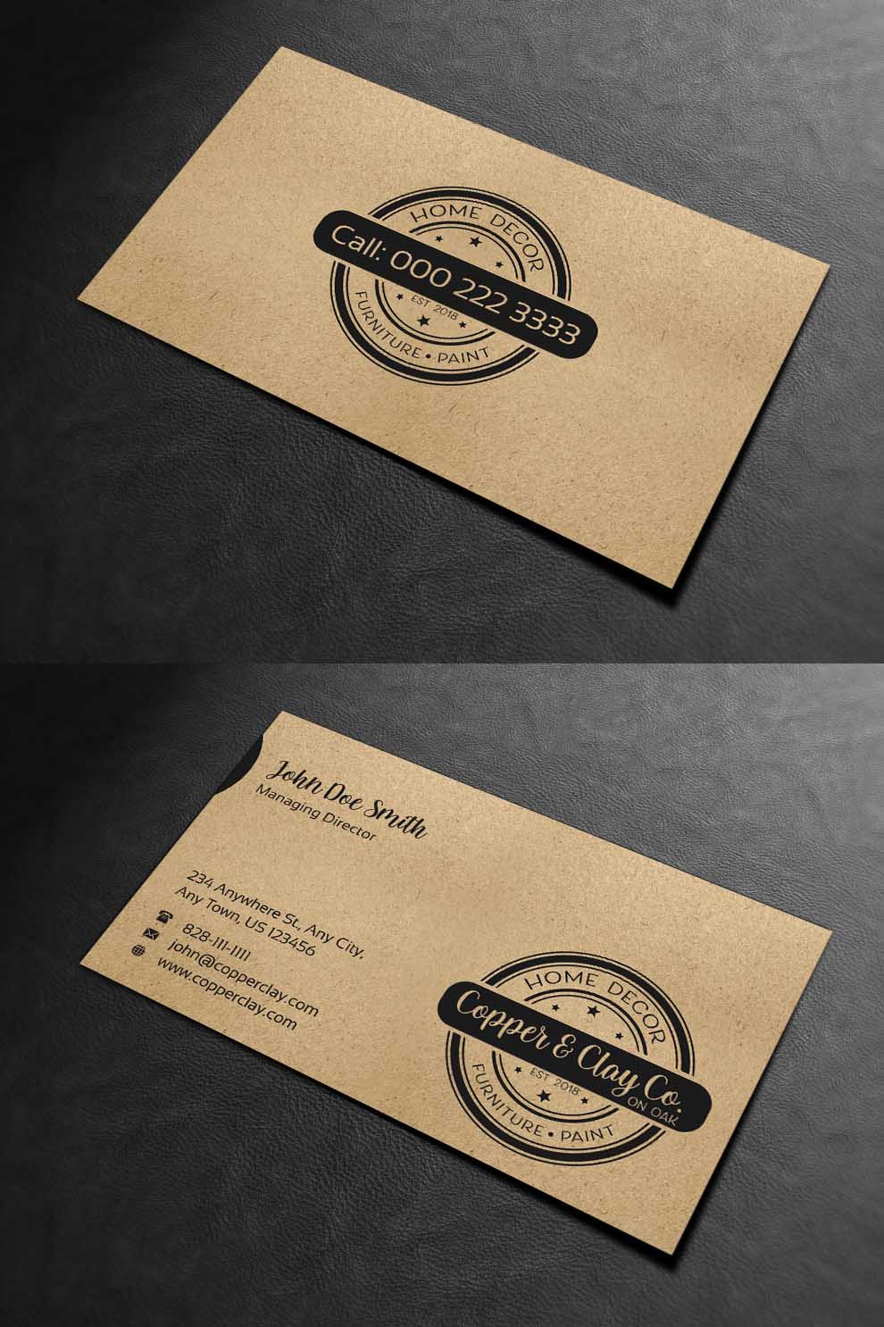 Visitenkarten-Design von INDIAN_Ashok für Copper & Clay Co | Design #25006846
