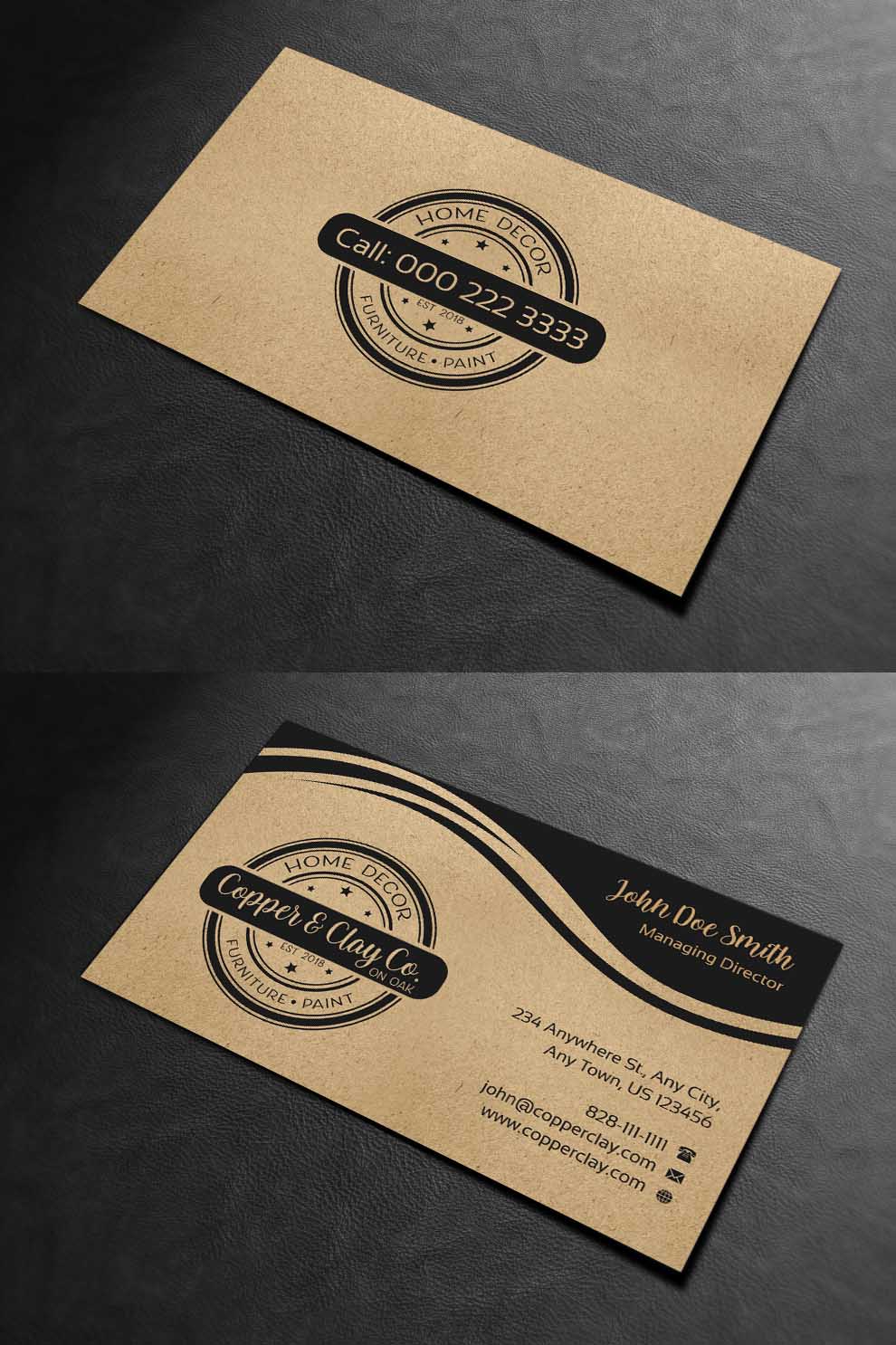 Design de Carte de Visite par INDIAN_Ashok pour Copper & Clay Co | Design #25006847