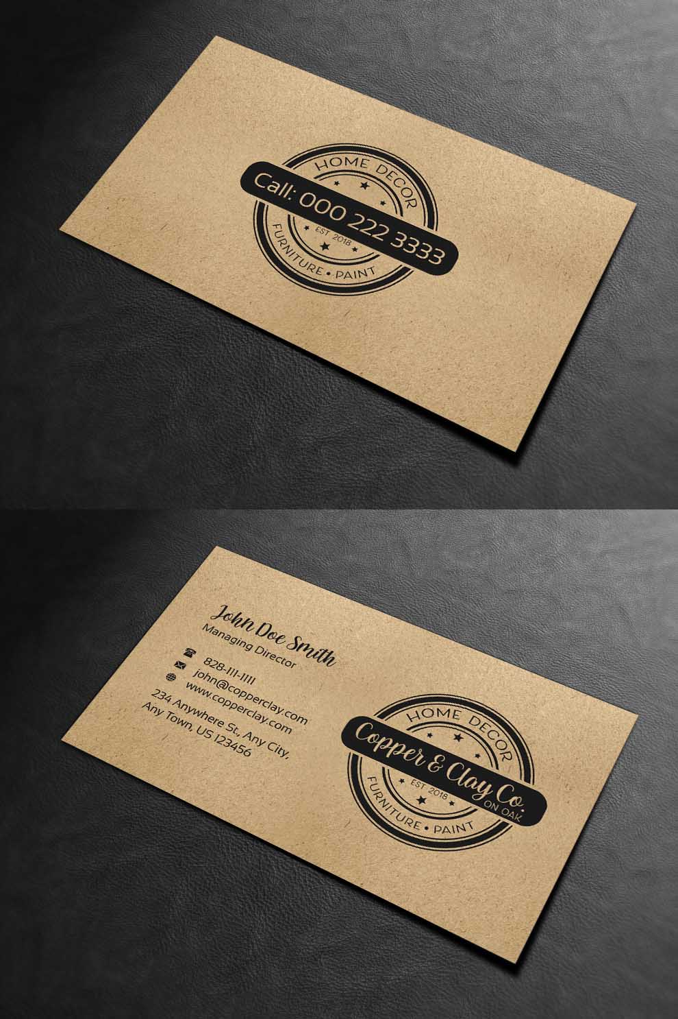 Design de Carte de Visite par INDIAN_Ashok pour Copper & Clay Co | Design #25006849