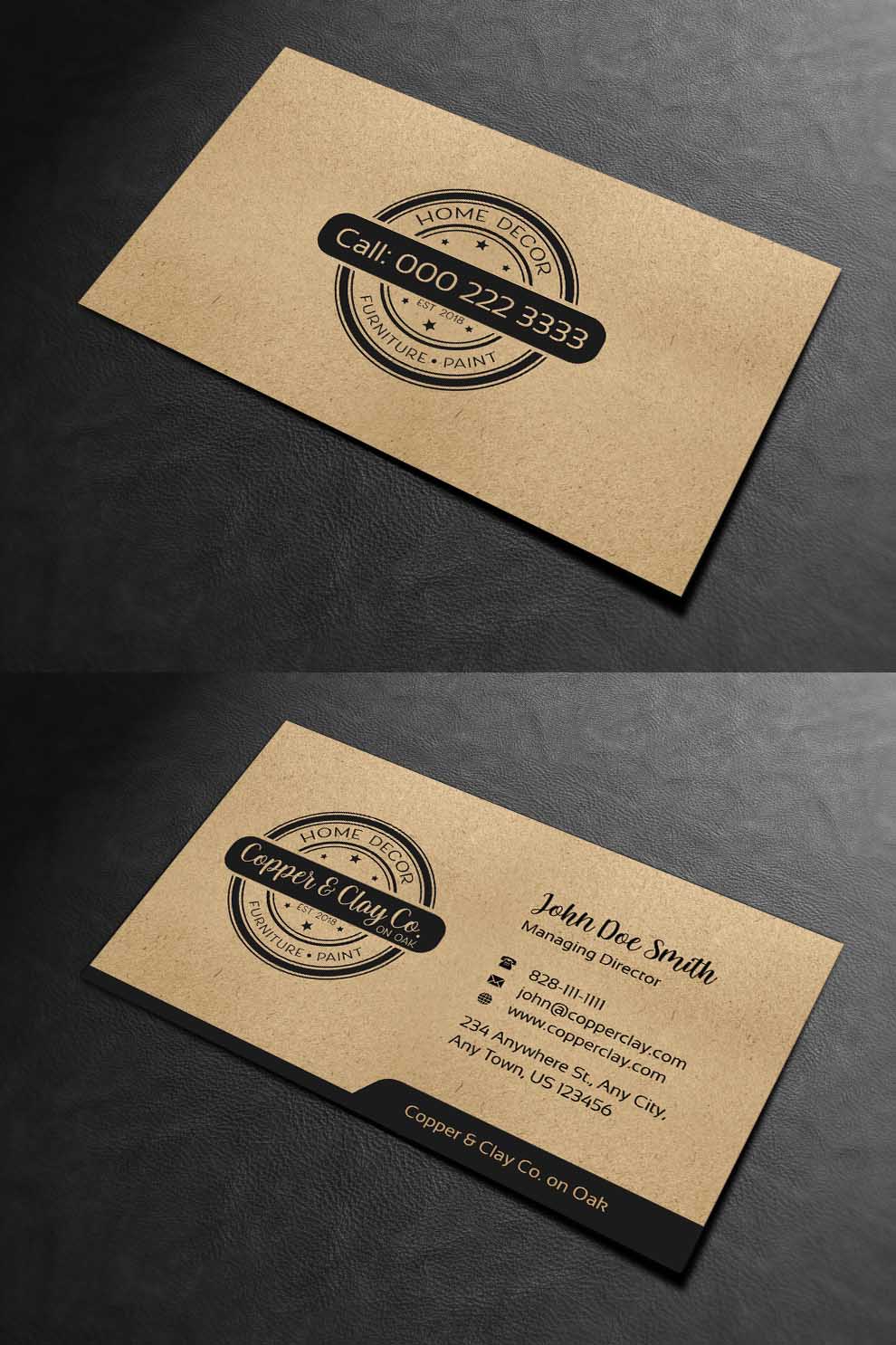 Design de Carte de Visite par INDIAN_Ashok pour Copper & Clay Co | Design #25006850