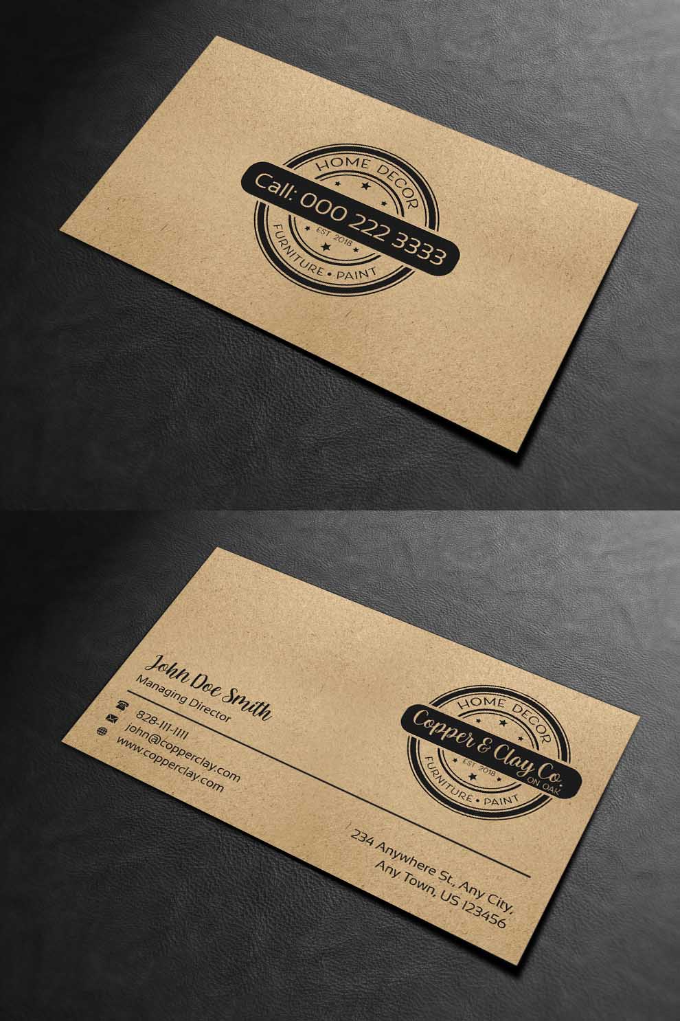 Design de Carte de Visite par INDIAN_Ashok pour Copper & Clay Co | Design #25006852