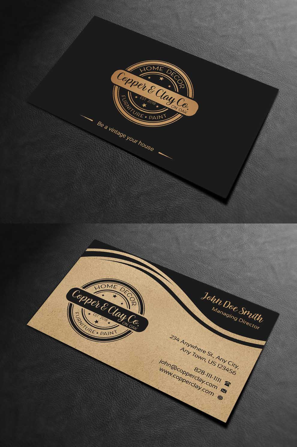 Design de Carte de Visite par INDIAN_Ashok pour Copper & Clay Co | Design #25006853