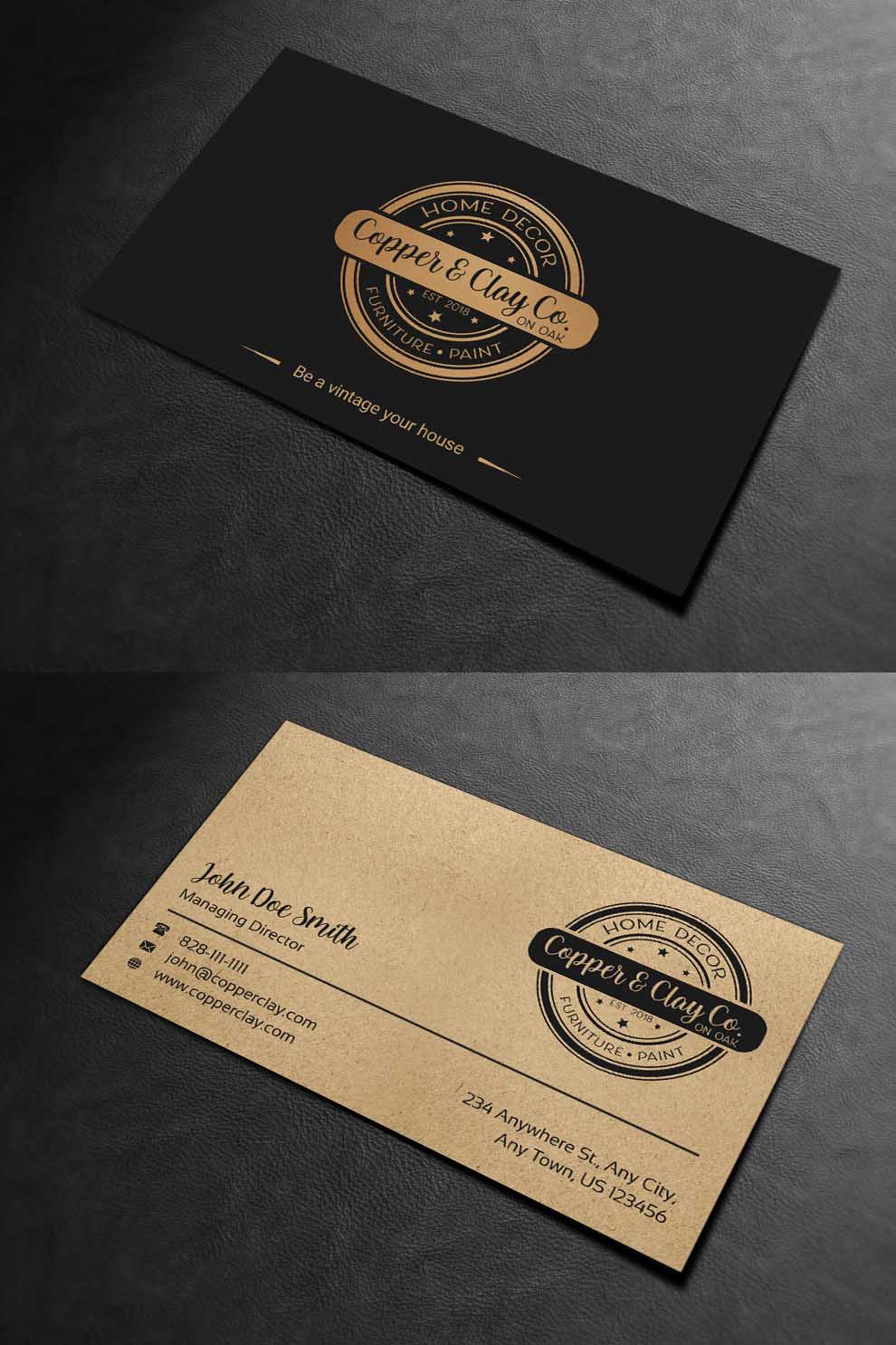 Design de Carte de Visite par INDIAN_Ashok pour Copper & Clay Co | Design #25006857