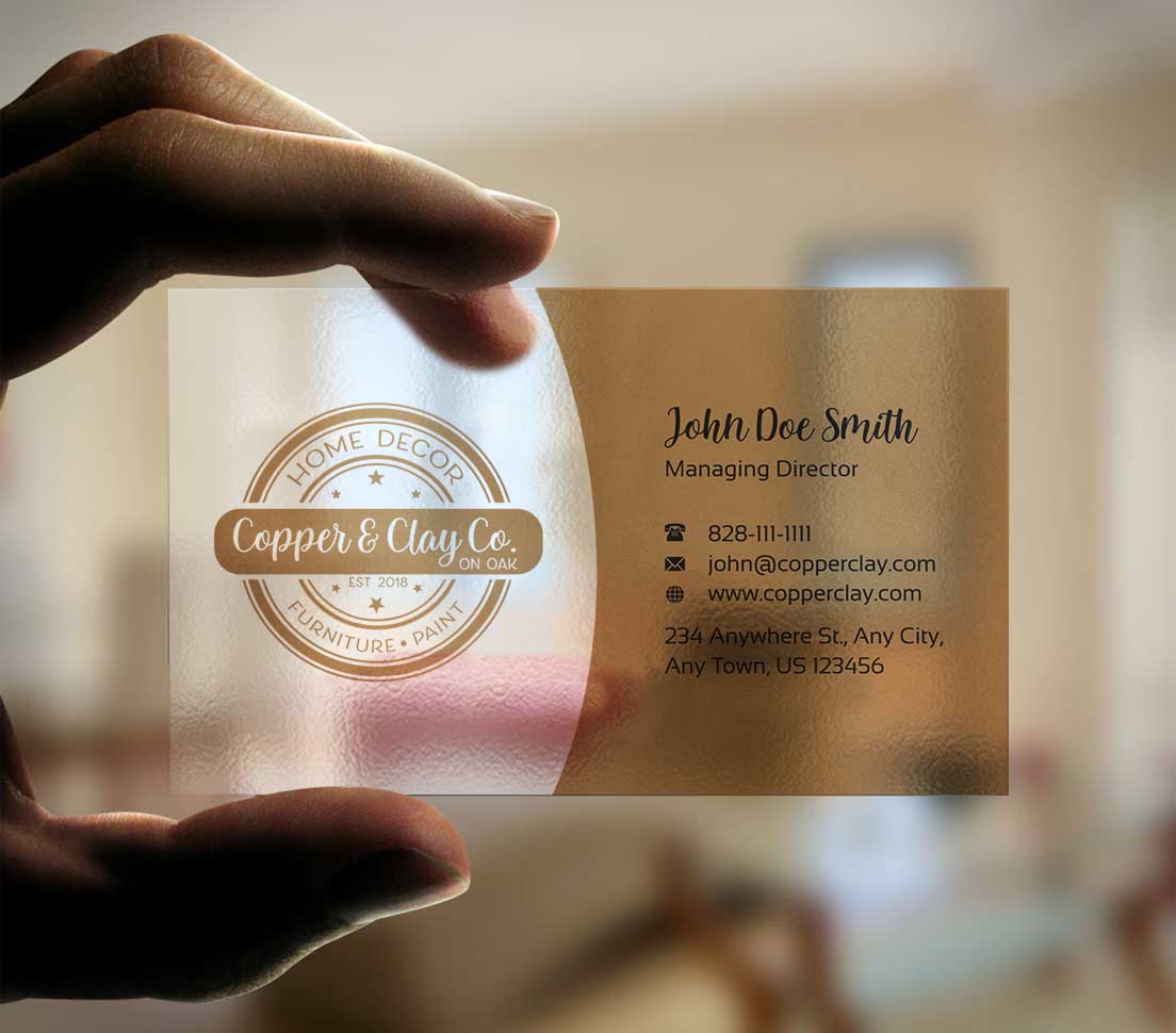 Business Card Design by INDIAN_Ashok for Copper & Clay Co | Design #25006886