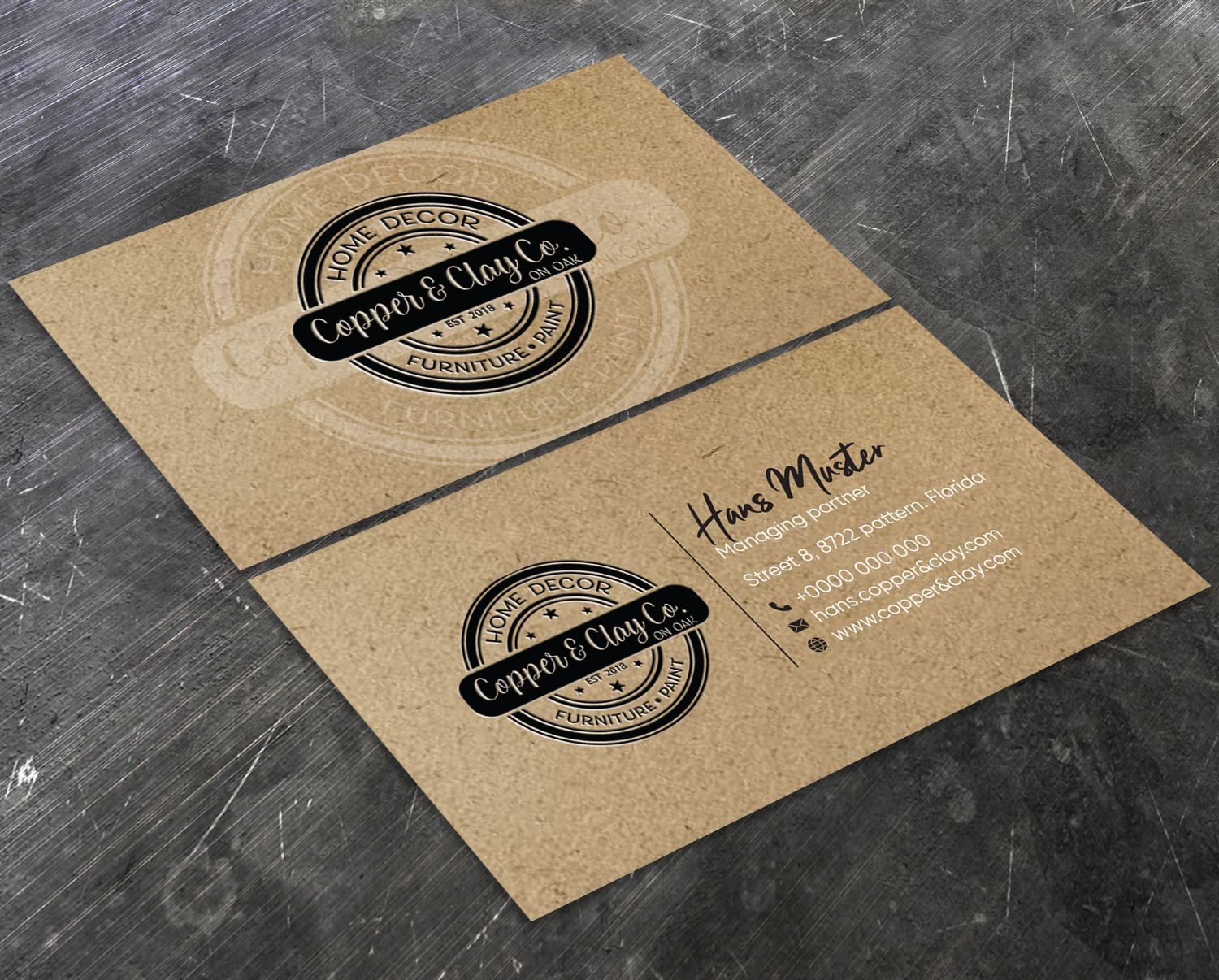 Design de Carte de Visite par Verified artistry (Design garden) pour Copper & Clay Co | Design #25006198