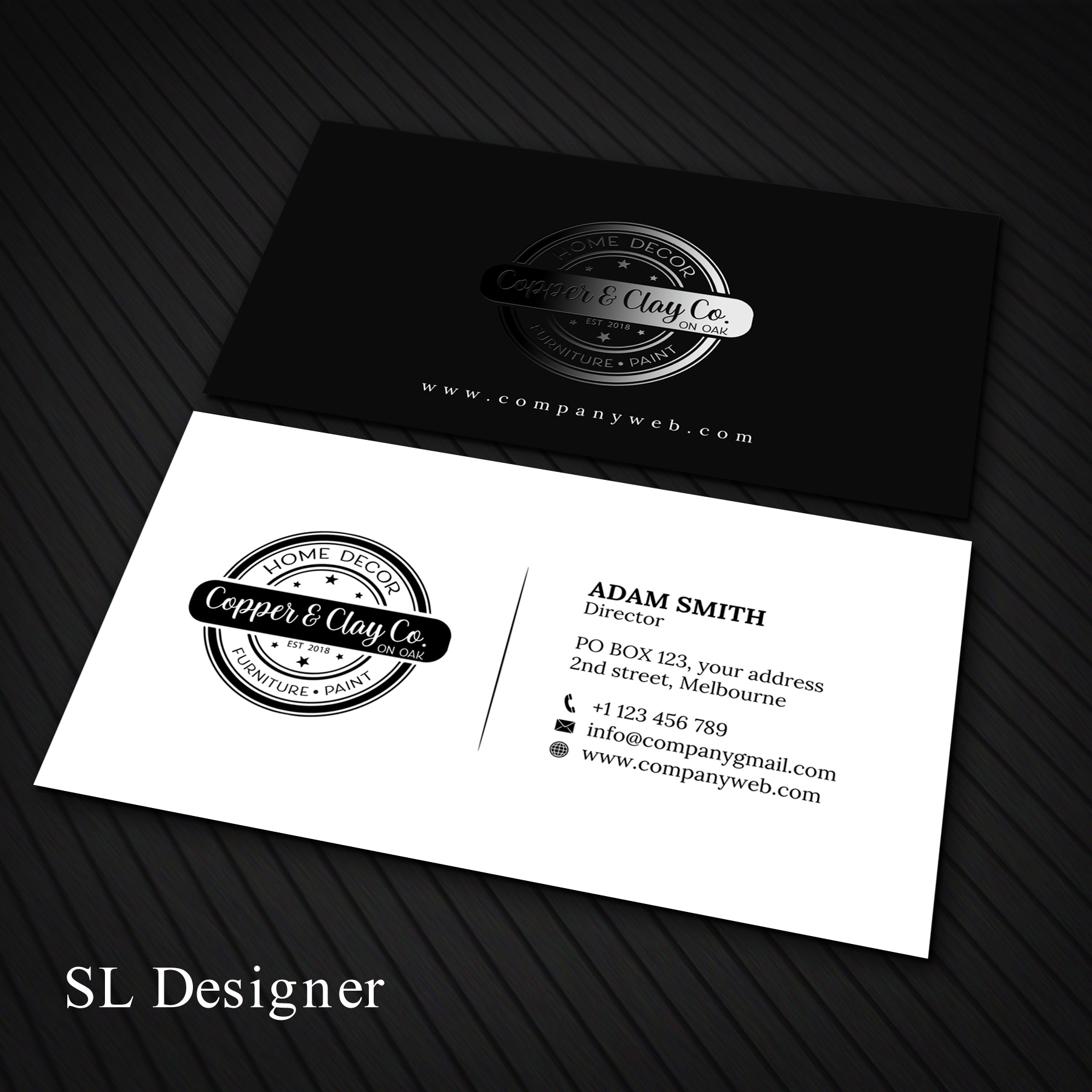 Business Card Design by SL Designer for Copper & Clay Co | Design #25003034