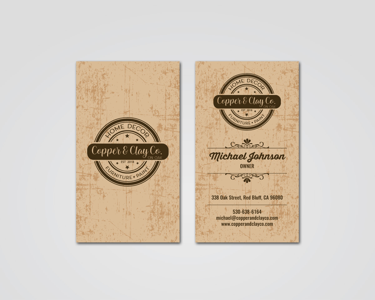 Business Card Design by MDesign for Copper & Clay Co | Design #25001880