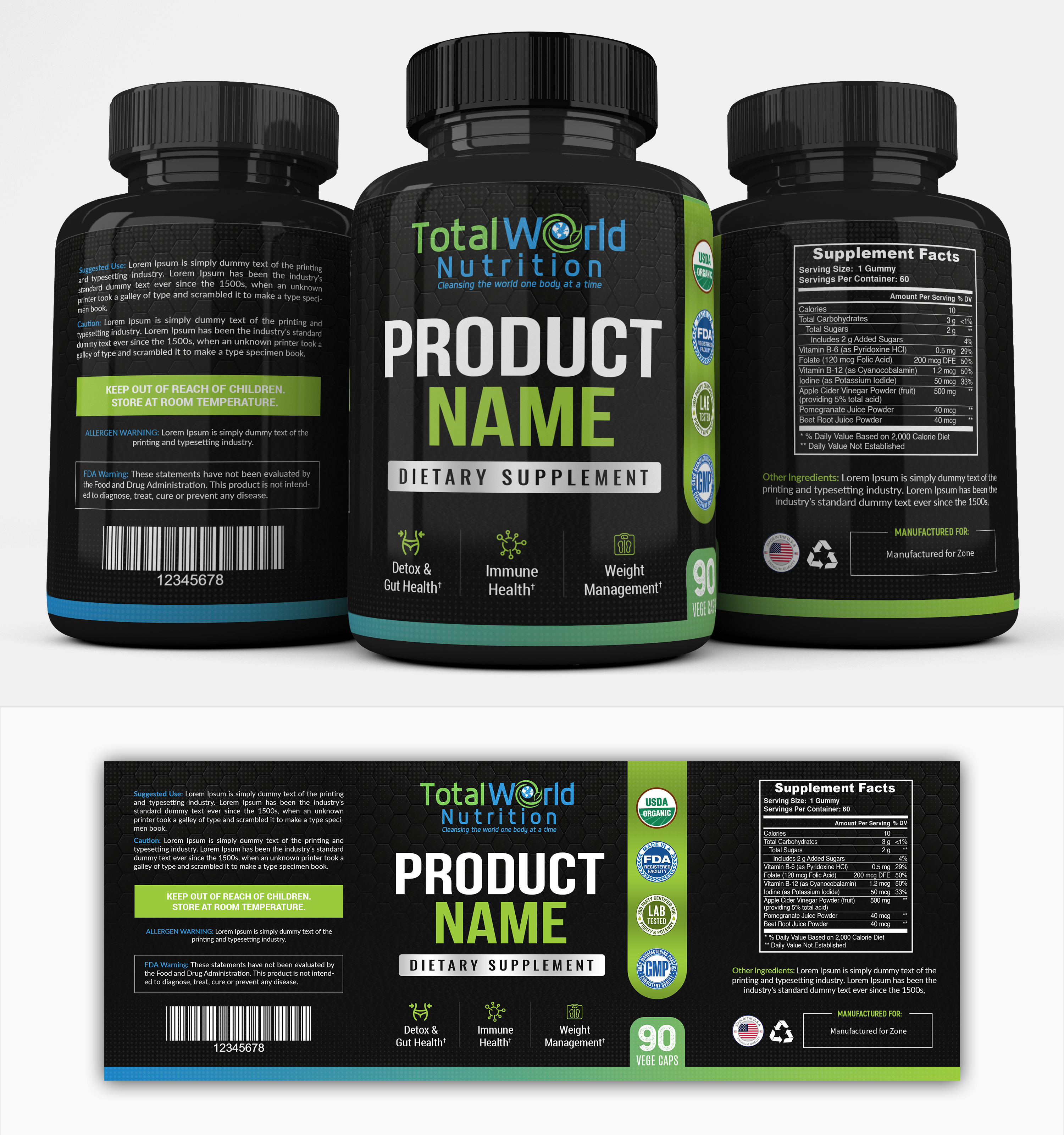 Design Emballage par SAI DESIGNS pour Total World Nutrition | Design #25022172