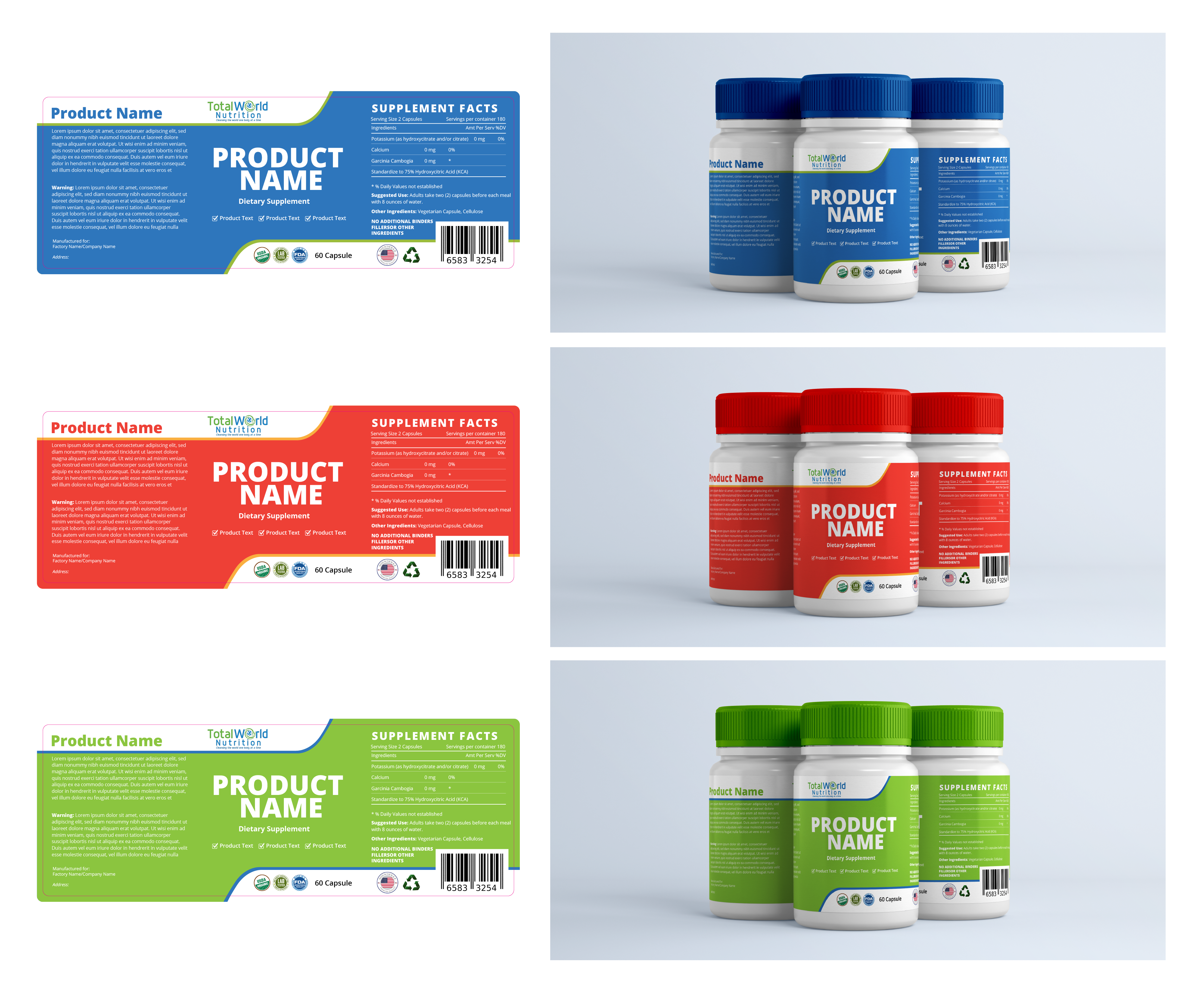 Verpackungs-Design von Creative Department für Total World Nutrition | Design #25005104