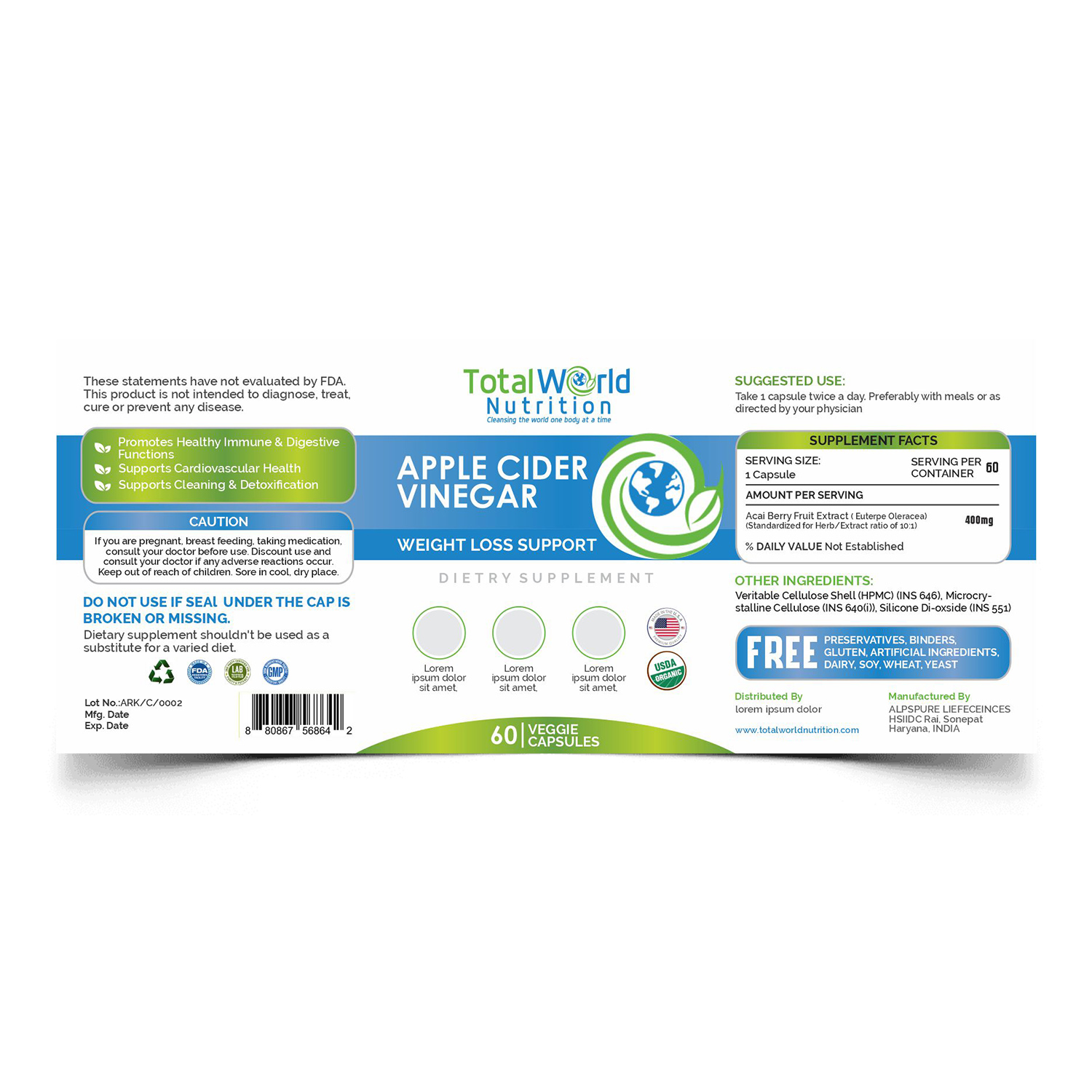 Design Emballage par INEST Design pour Total World Nutrition | Design #25003483