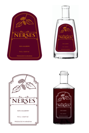 Bottle label design for a mulberry brandy | Label Design by Sergio Coelho