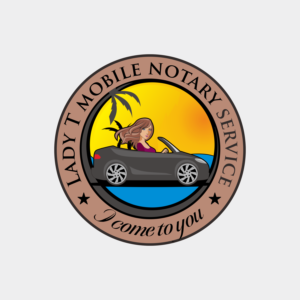 Lady T mobile notary service  i will come to you | Logo Design by luckdesign