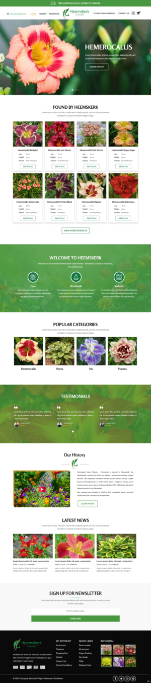 Web Design par pb pour Heemskerk Vasteplanten BV | Design : #25023278