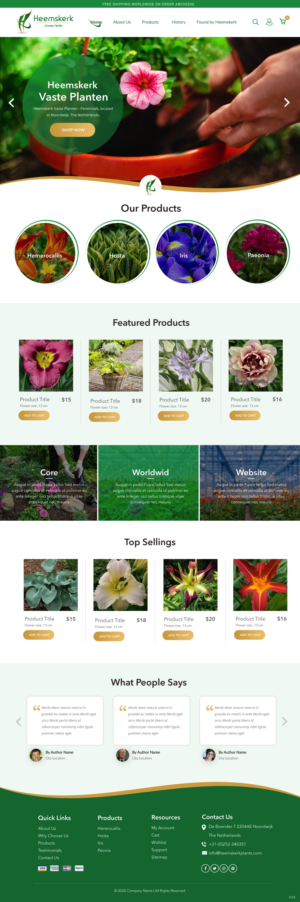Web Design par pb pour Heemskerk Vasteplanten BV | Design : #25023290