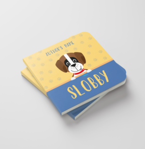 Cover for a children’s book ages 1-5 called “slobby” | Diseño de portada de libro por banedsgn