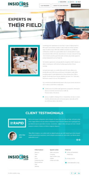 Web Design par Starlyn DS pour INSIDERS.COOP | Design : #25106317