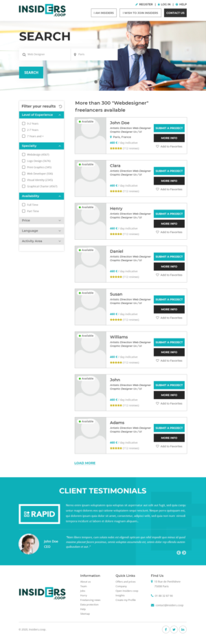 Web Design par Starlyn DS pour INSIDERS.COOP | Design : #25106318