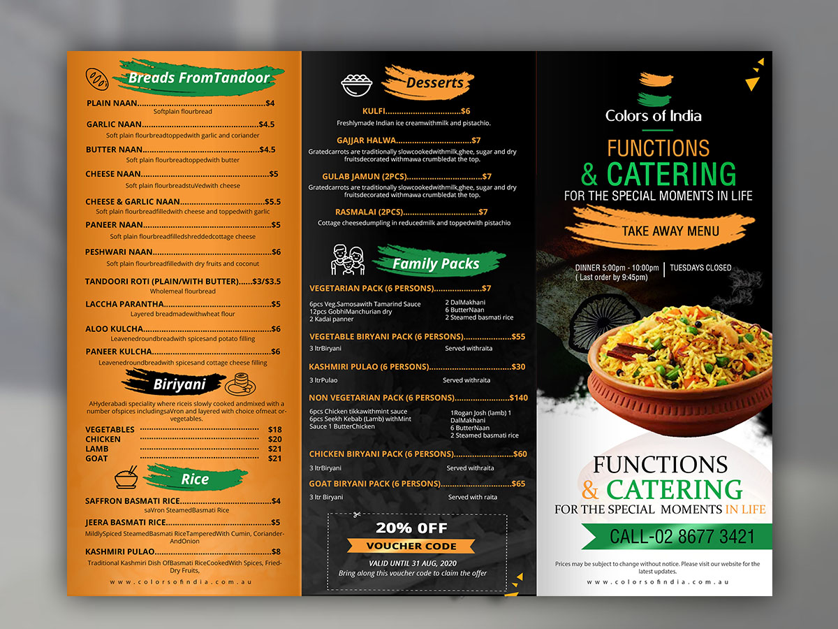 Menu Design by n214008 for this project | Design #25055625
